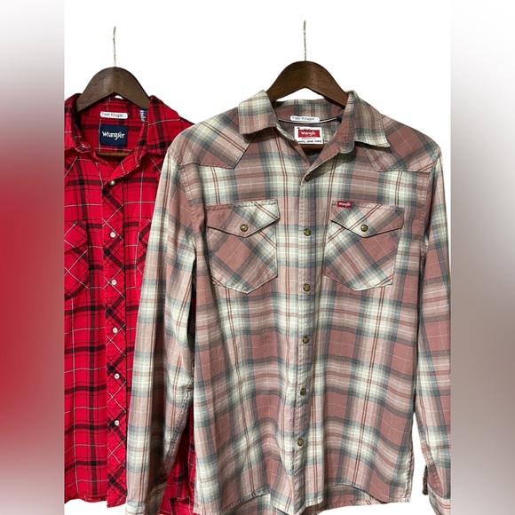 Wrangler Pearl Snap Long Sleeved Plaid Shorts Men's Size Medium‎ Western Country - Picture 1 of 15